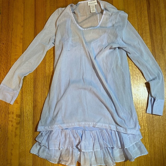 Soft Surroundings Top lavender Sz XS Women Ruffle on Bottom Pullover (E)5 - Picture 2 of 14